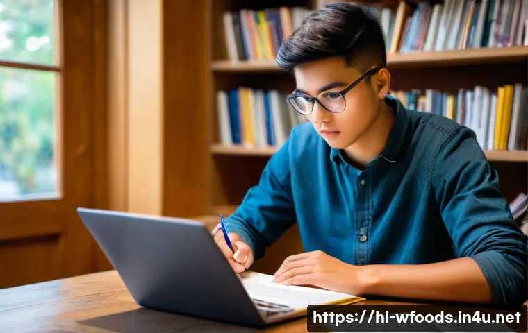 양식조리 기능사 필기 시험 준비 도서 - **Prompt:** A focused young adult, dressed in comfortable casual wear, sitting at a clean, well-lit ...