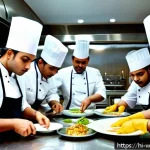 Home 23 양식조리사 경력 쌓기 위한 추천 레스토랑 - A bustling professional kitchen inside a luxurious 5-star hotel in Mumbai, featuring a diverse team ...