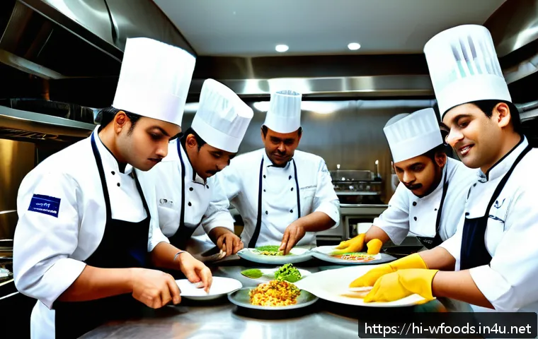 양식조리사 경력 쌓기 위한 추천 레스토랑 - A bustling professional kitchen inside a luxurious 5-star hotel in Mumbai, featuring a diverse team ...